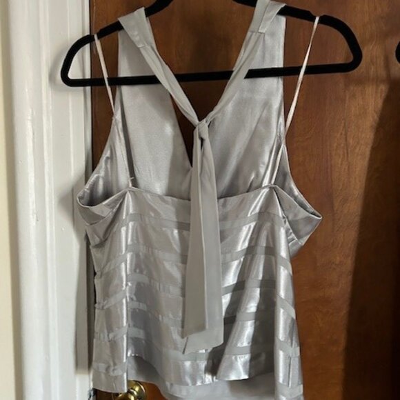 Womens Liz Claiborne silver halter pantsuit sz 12 - Picture 3 of 7